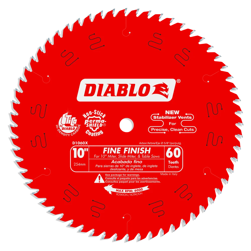 DIABLO D1060X 10¨ X 60T ATB FINE FINISH DIABLO D1060X 10¨ X 60T ATB FINE FINISH